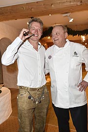 Patrick Knapp Schwarzenegger, Alfons Schuhbeck / 28. Weisswurstparty im Hotel Stanglwirt in Going bei Kitzbühel am 25.01.2019 / Foto: BrauerPhotos / S.Brauer  